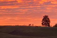 Panorama of Wyoming sunset 