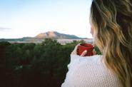 Woman enjoying a cup of tea 