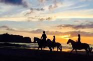 Riding along the beach 