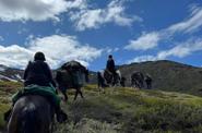 Tourists exploring Yukon wilderness 