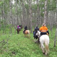 Riders on the route 