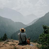 Enjoying the mountain landscape 