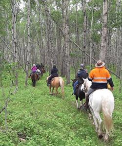 Riders on the route 