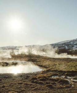 Geyser in the north of Iceland 