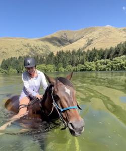 Taking a dip with a horse 