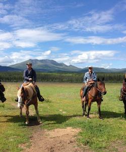 Riders in a field 