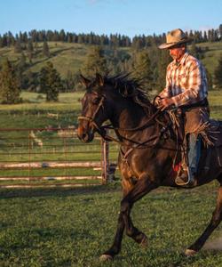 Riding atop a horse 