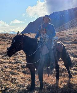 Rider atop a horse 