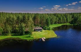 Lake and forest panorama 