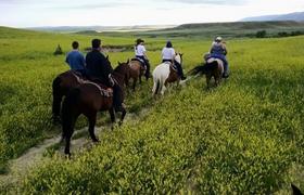 Riders on the route 