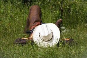 Rider chilling on the grass 