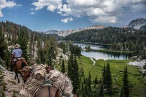 Horse- rider enjoying stunning views
