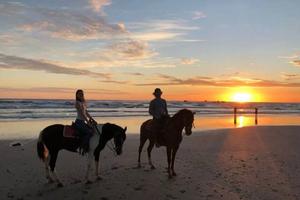 Riding along the beach 