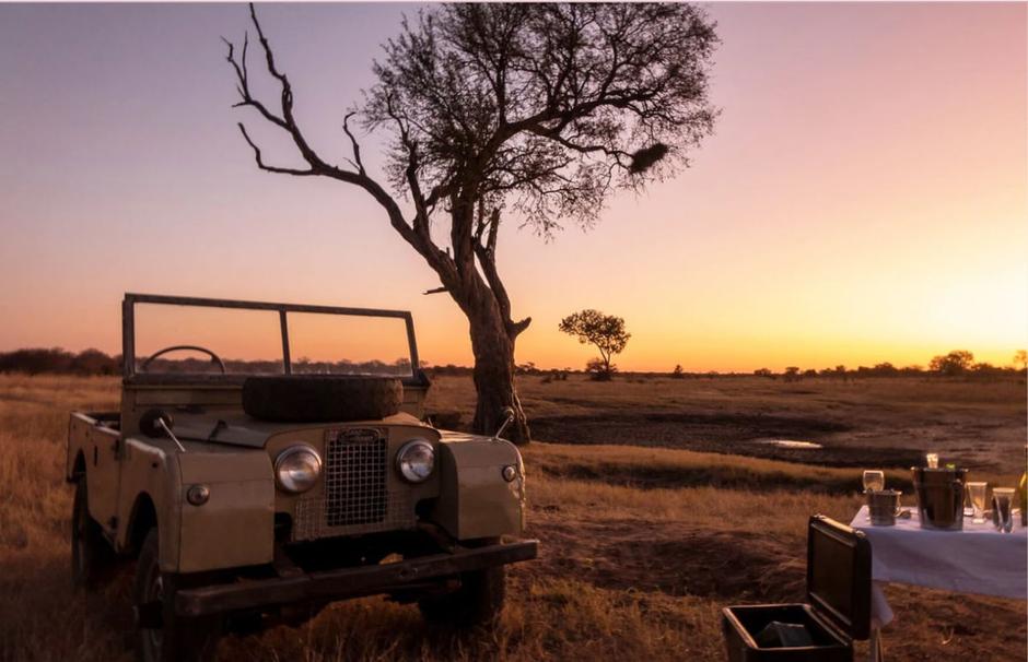 Safari car in Zimbabwe
